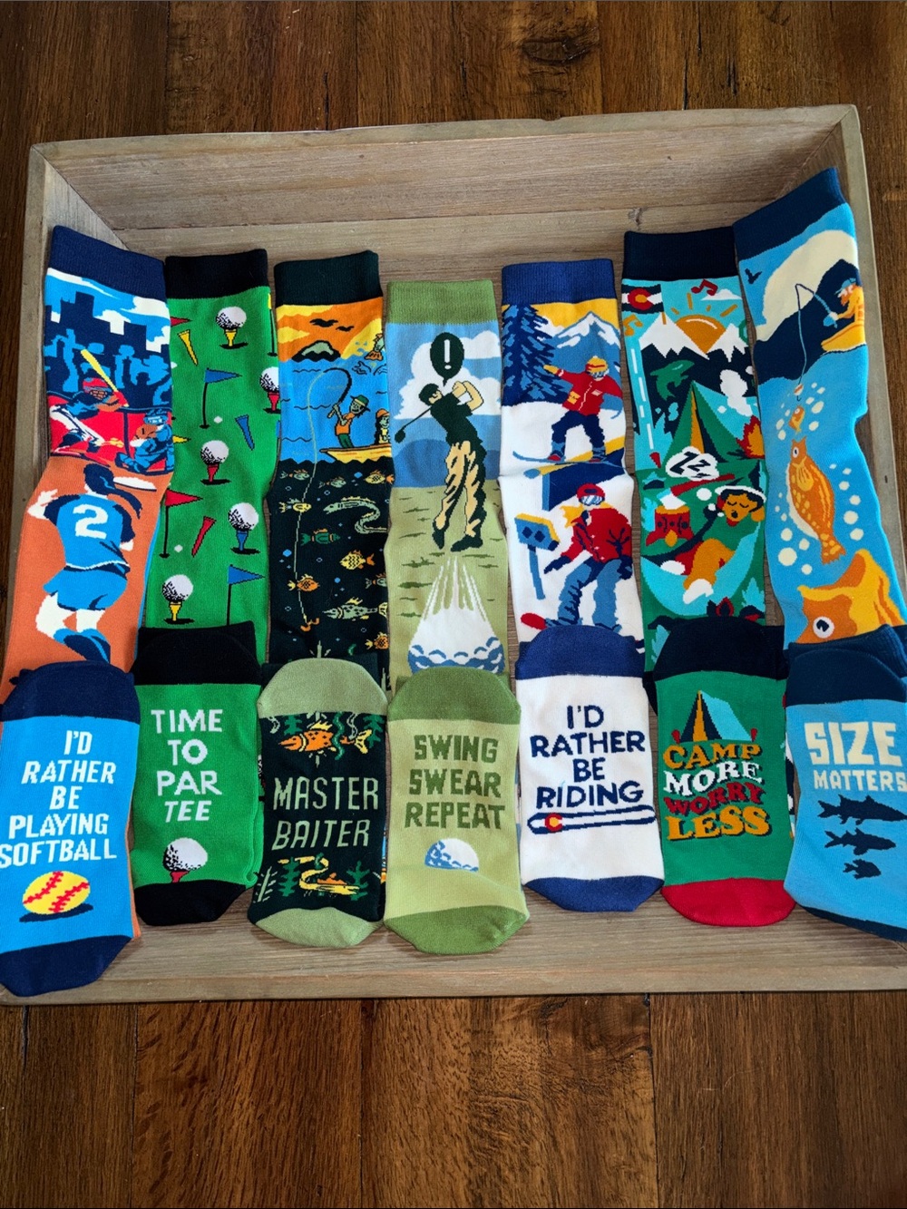 Lavely Men's 7 pairs-Bundle of Novelty Outdoor Activity Crew Socks